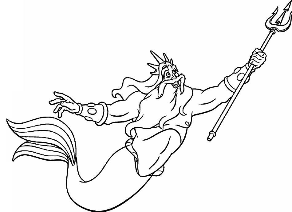 coloriage neptune le roi des mers